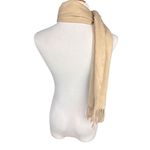 Scotland Unisex Beige Cashmere Scarf Fringed 62"x11.5" Photo 2