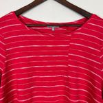 Habitat Top Womens Large Red Stripe Asymmetrical 3/4 Sleeve Clothes To Live In L Photo 2