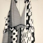 Anthropologie Maeve Halter Black Cream Dot Print Maxi Dress High Low Hem Size 8 Photo 3