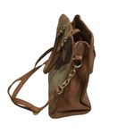 Vegan Leather Patchwork Bag Brown Photo 2