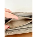 Prada Gray Beige Saffiano 100% Leather Zip Around Continental Wallet Women's Photo 13