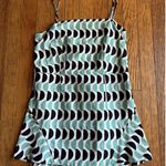 Marni Cami Top Womens IT 38 Black Green Geometric Print Made in Italy Peplum Hem White Size undefined Photo 0