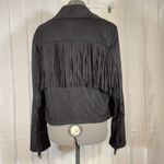 Shyanne NWT  Faux Suede Fringe Jacket Large Black Asymmetrical Western Cowgirl Photo 3
