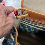 Dooney & Bourke Vintage Navy and Tan Signature Backpack Excellent Condition Photo 8