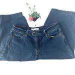 Levi's 548 Jeans Perfectly Slimming Womens Capris Size 8 Dark wash Button Hem Photo 0