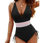 Blooming Jelly  Black One Piece Swimsuit Women’s Size XL Tummy Control Slimming Photo 0
