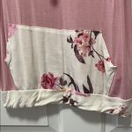 Pink Lily Floral Pink and White Hoodie Photo 2