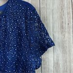 The Limited  Royal Blue Embroidered Top Photo 1