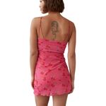 Urban Outfitters  Cherry Bright Mesh Mini Dress UO Size Small Stretchy Bodycon Photo 6