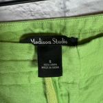 Madison Studio 100% Linen Size 8 lime green pants Photo 3