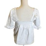 Tuckernuck Hyacinth House Palmer Smocked Ruffle Puff Sleeve White Blouse Size XS Photo 1