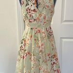 Dress Barn Light Green Sleeveless Floral Chiffon Dress Photo 1