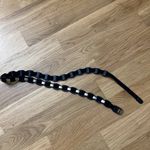 Salvatore Ferragamo NWOT FERRAGAMO chain link silver hardware navy ribbon buckle belt Photo 1