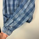 American Eagle Womens Cropped Flannel Button Down Sz XL Hooded Distressed Photo 9