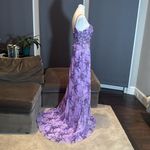 Women’s Purple Mermaid Fit Prom Party Dress Sparkly Sequins Lace Up Back Size 8 Photo 2
