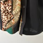 SheIn Women's Button Front Tie Waist Animal Print Paisley Long Sleeve Shirt Dress XL Photo 7