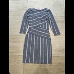 Maeve  Anthropologie Dark Blue & White Striped‎ Faux Wrap Dress, Size XS Photo 5