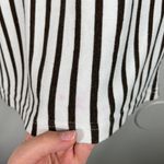 Civil Regime White Black Vertically Stripe Embroidered Script Logo T-Shirt Large Photo 3