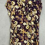 Lands' End floral midi dress 18 ruffle purple dainty abstract whimsical fairy Photo 0