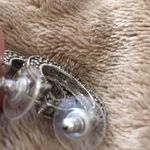 Sterling Silver VTG  Marcasite Hoop Earrings Photo 5