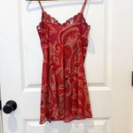 Victoria's Secret Womens Y2K Boho Paisley Slip Dress Size Small Mesh Babydoll Photo 2