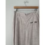 Free People  Lotta Love Wide Leg Trousers‎ In Sable Size 12 Pleated Linen Blend Photo 11