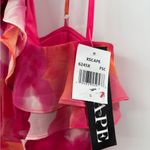 XScape  Women's Floral-Print Rosette Halter Gown Pink Ruffle Dress Photo 1