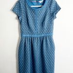 Boden Clementine Jacquard Blue Polka Dot Dress 8 Regular Photo 2