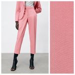 ZARA NEW Salmon Pink Viscose Blend Cropped Pants Size 6 Photo 1