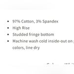 American Bazi NWT Studded Fringe Festival White Denim Stretch Mini  Small Photo 5