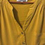 A New Day Rose + Olive Blouse Size M Mustard Yellow Color Short Sleeves Photo 4