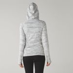 Lululemon Think Fast Hoodie Space Dye Camo White Gray Multi / Silver Spoon | 4 Photo 1