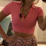 ZARA  Pink Collared Crop Top Photo 0