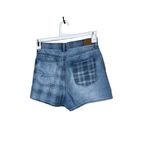 AMERICAN EAGLE Womens Shorts Size 4 Blue Light Wash Mom Plaid‎ Two Tone Photo 4