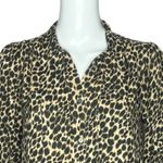 J Crew Shirt Womens XS Brown Black Cheetah Leopard Drapey Edgy Office Casual‎ Photo 5