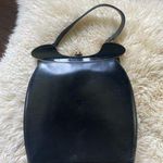Vtg 1960s Rosenfeld leather handbag gold structural piece black leather vintage Photo 0