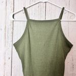 Rue 21  Olive Green Thin Strap Knitted Bodysuit With Snap Closure Sz M NWOT Photo 3