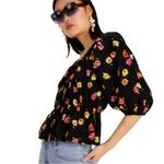 Kate Spade Tulip Toss Riviera Top, Black Size Large Photo 4