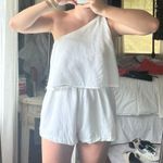 Lulus White One Shoulder Romper Photo 2