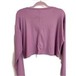 Abound BP 𝅺RIBBED Crop Long Sleeve tee top Purple MEDIUM Photo 2