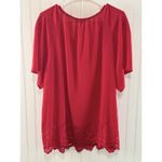 Valerie Stevens Valerie Steven’s Red Women’s Blouse 3X Eyelet Trim Photo 1