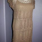 Solitaire NWT by Ravi Khosla Brown Boho Crochet Cap Sleeve Dress w/ Slip S Photo 0
