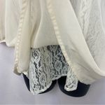 Altar'd State Cream Ivory Sheer Floral Lace Top Scoop Neck Size Medium V Back Photo 2