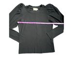 Nation Ltd Michelle Black Ribbed Puff Sleeve Long Sleeve Top Women's Size S Photo 3