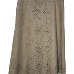 Chico's Womens Skirt Knee Length Embellished Faux Suede Slit A-Line Tan Sz. 0 Photo 0