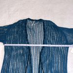 Free People  Lattice Open Front Crochet Duster Cardigan Teal Blue Size M NWT Photo 2
