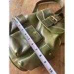 Backpack Mini Women’s Green Simulated Leather Gold Fittings Great Condition Photo 8