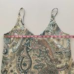 Bishop and Young  Cream Boho Paisley Print Silky V-Neck Tank Top Small Photo 1