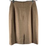 Carolina Herrera Camel and Beige Wool/Cashmere Houndstooth Pencil Skirt Size 2 Photo 3