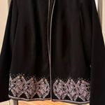 R&K Black Blazer Women’s 20W Embroidered Pink Trim Plus Size Career Jacket Photo 5